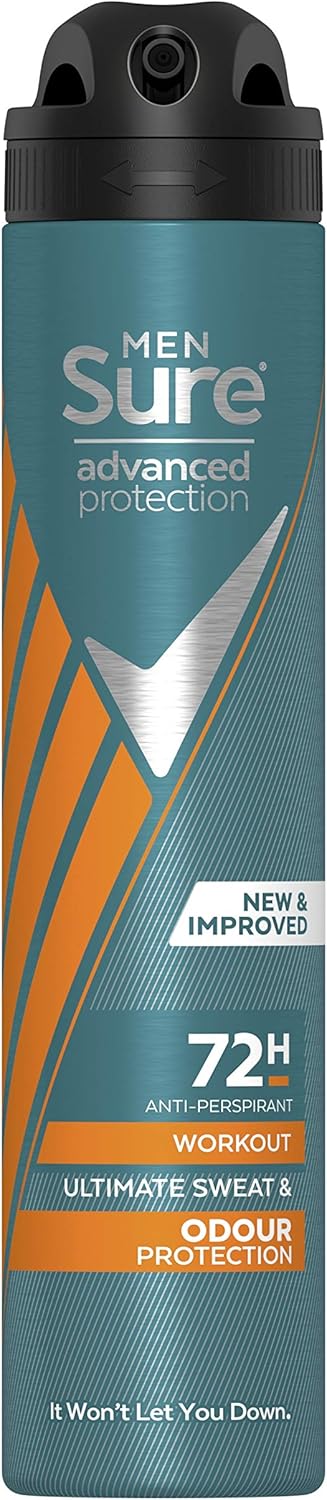 SURE MEN 72HR ADVANCED PROTECTION WORKOUT SWEAT & ODOUR PROTECTION