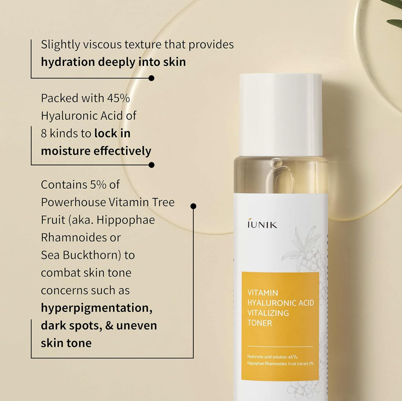 IUNIK VITAMIN C VEGAN FACE TONER WITH 45% HYALURONIC ACID