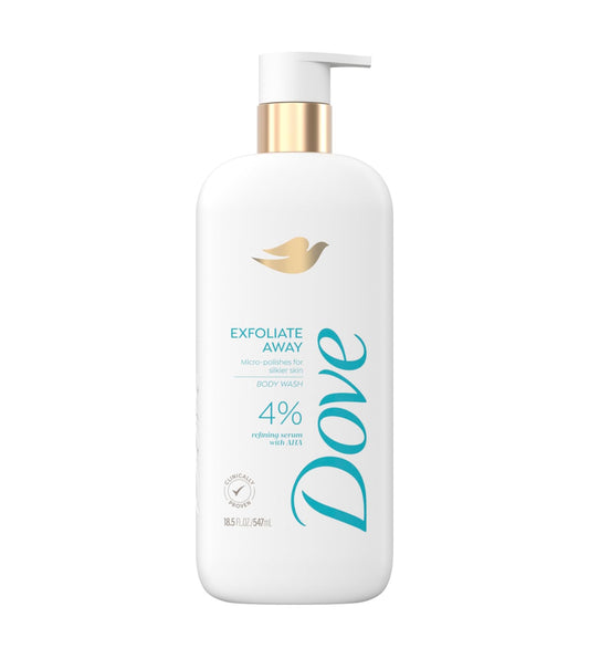 DOVE EXFOLIATE AWAY BODY WASH WITH 4% BHA REFINING SERUM