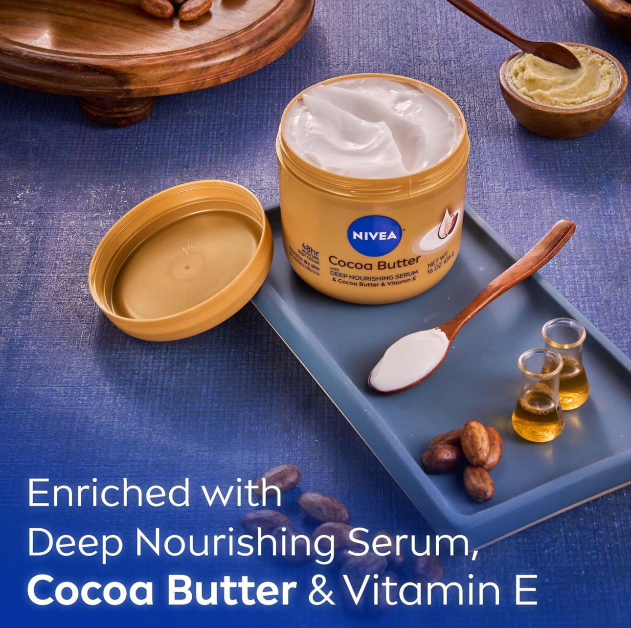NIVEA COCOA BUTTER CREAM WITH DEEP NOURISHING SERUM