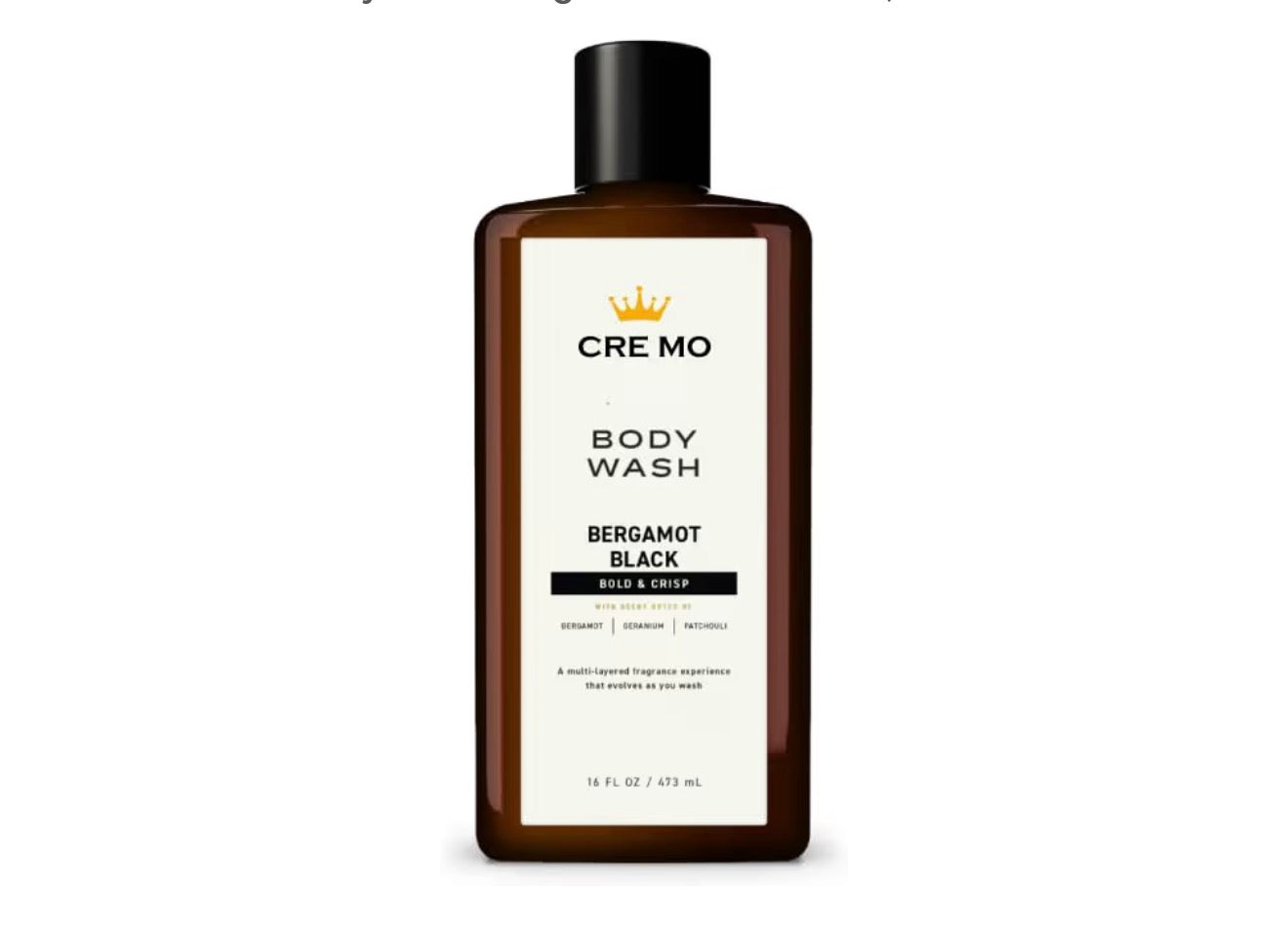 CREMO BODY WASH - BERGAMOT BLACK
