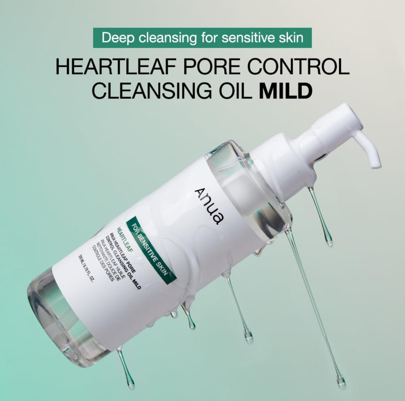 ANUA HEARTLEAF PORE CLEANSING OIL, MILD, SENSITIVE SKIN