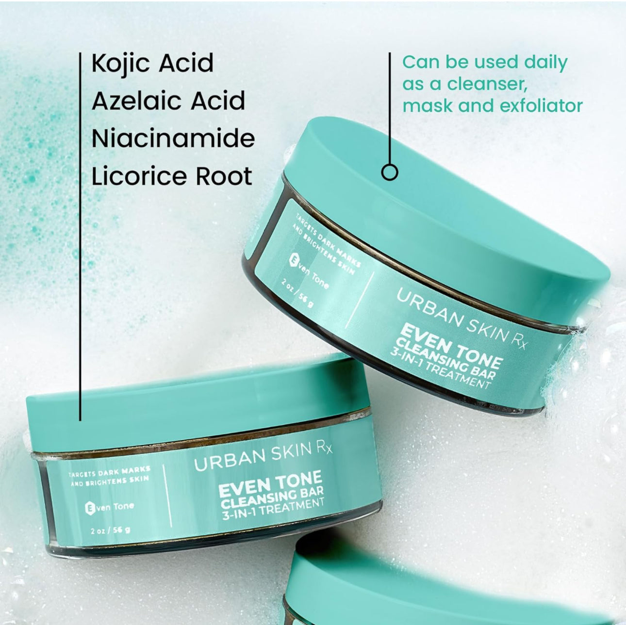 URBAN SKIN RX EVEN TONE CLEANSING BAR 3-IN-1 TREATMENT