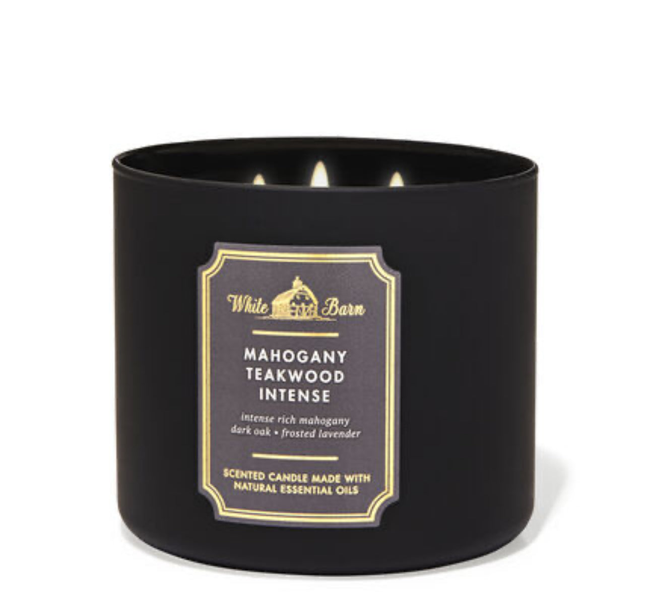 WHITE BARN 3 WICK CANDLE ‘MAHOGANY TEAKWOOD INTENSE
