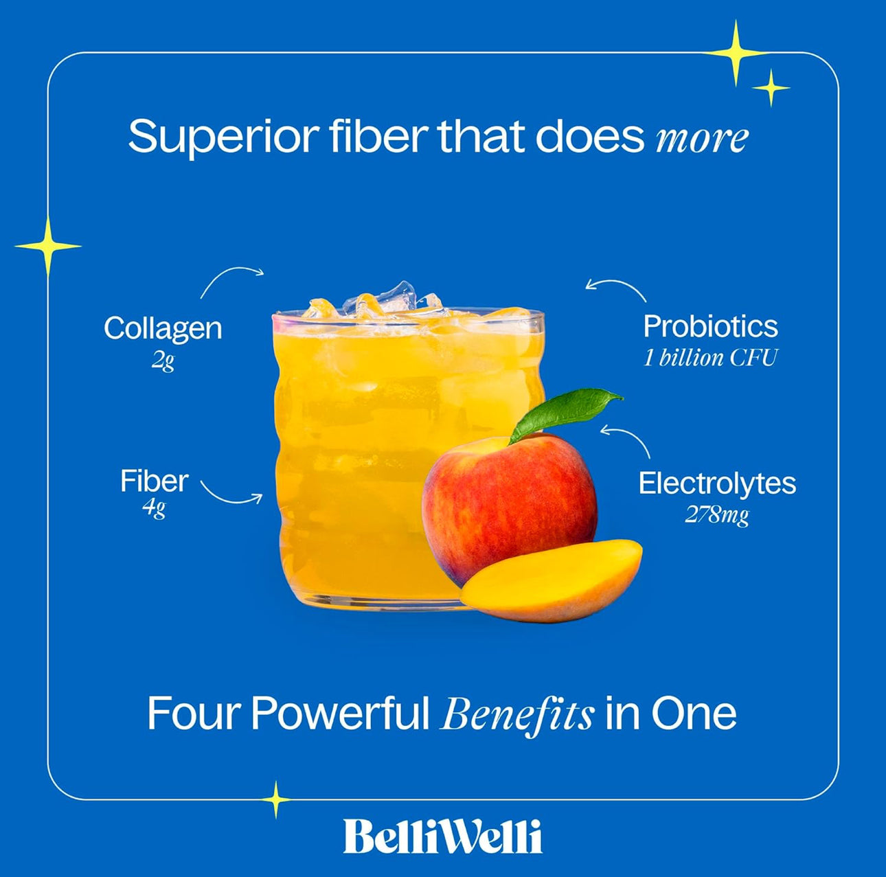 BELLI WELLI DAILY FIBER + PROBIOTIC - PEACH MANGO