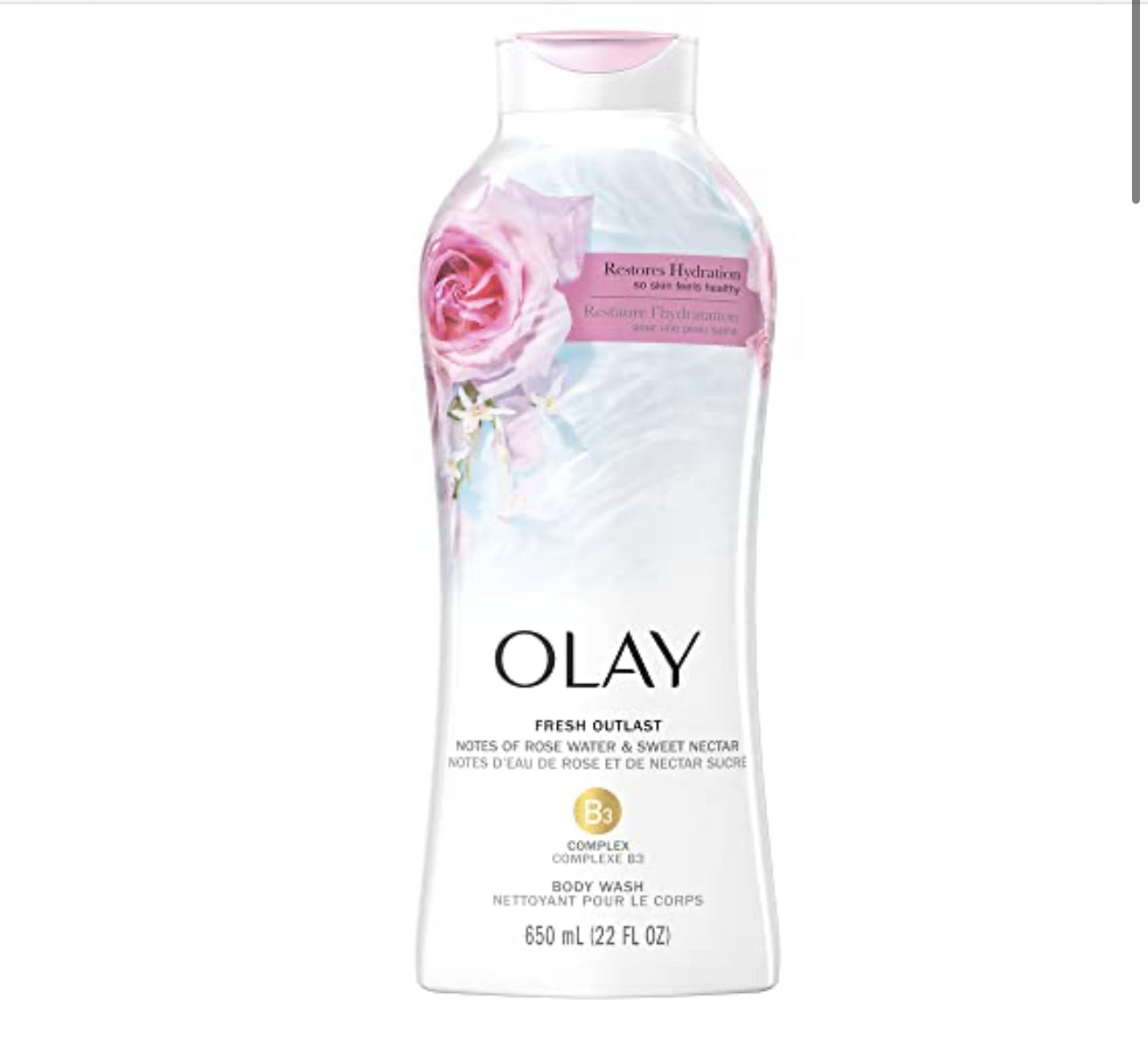OLAY FRESH OUTLAST BODY WASH - ROSE WATER & SWEET NECTAR
