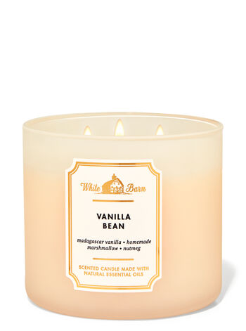 WHITE BARN 3-WICK CANDLE 'VANILLA BEAN'