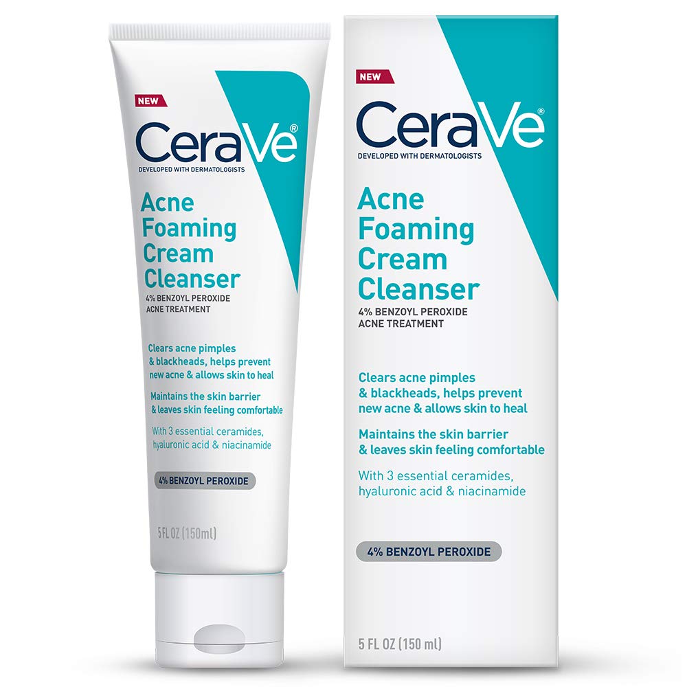 CERAVE ACNE FOAMING CREAM CLEANSER 4% BENZOYL PEROXIDE