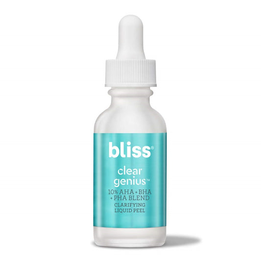BLISS CLEAR GENIUS 10% AHA+BHA+PHA BLEND CLARIFYING LIQUID PEEL