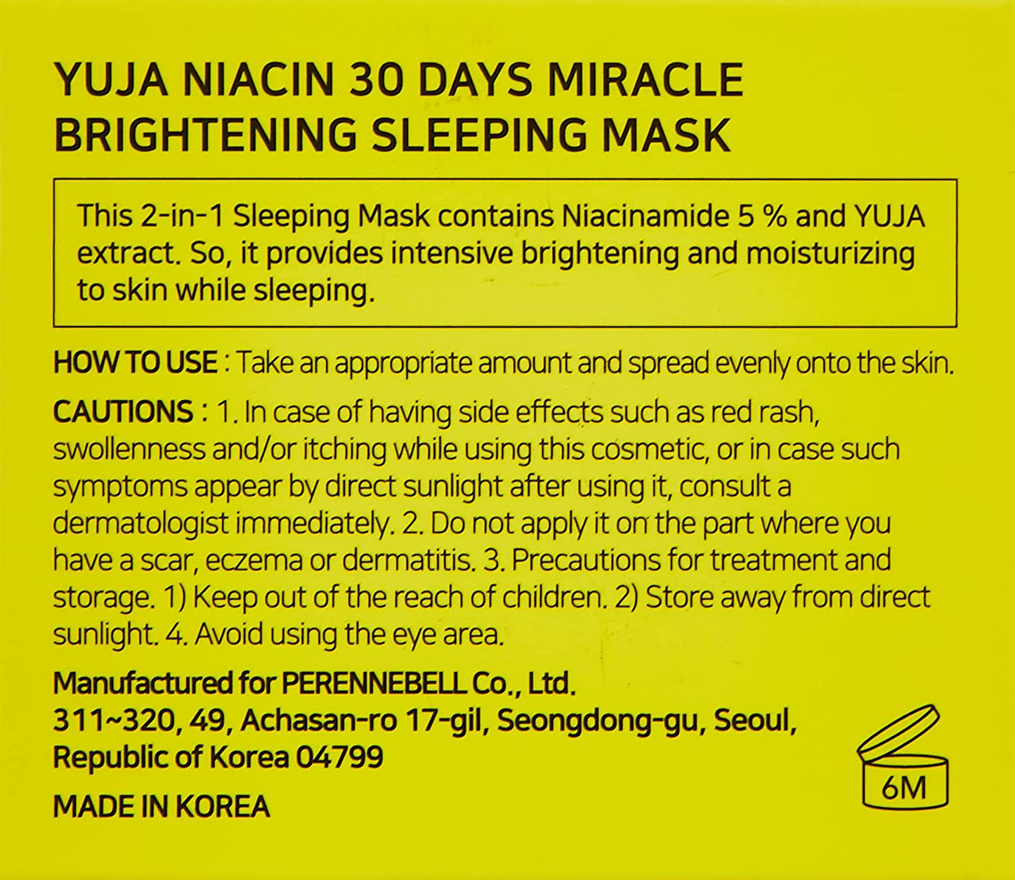SOME BY MI YUJA NIACIN NIACINAMIDE BRIGHTENING SLEEPING MASK