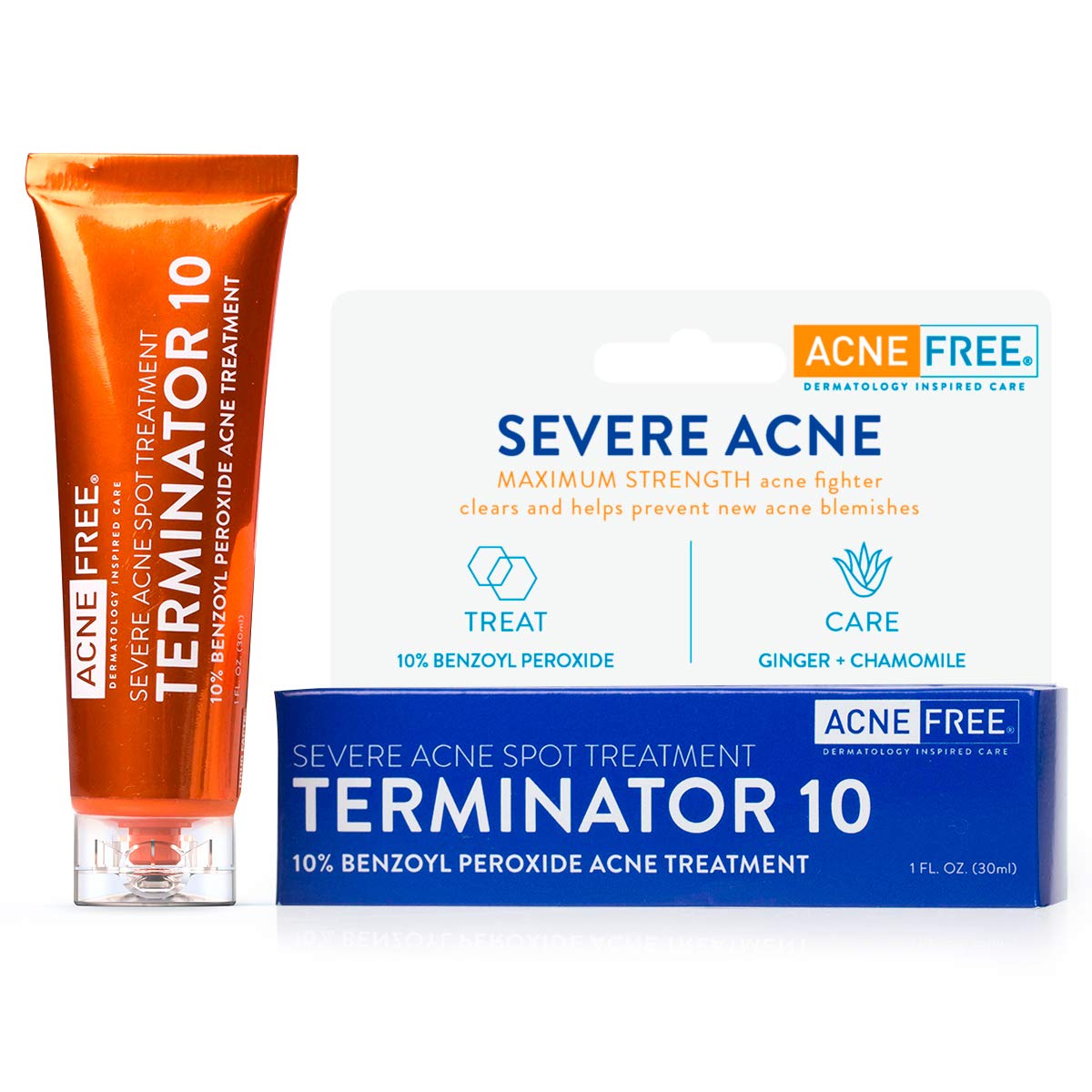 ACNE FREE TERMINATOR 10 SEVERE ACNE SPOT TREATMENT-10% BENZOYL PEROXIDE