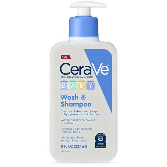 CERAVE BABY WASH & SHAMPOO | 2 IN 1 TEAR FREE BABY WASH FOR SKIN & HAIR | FRAGRANCE FREE