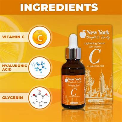 NEW YORK BRIGHT & LOVELY LIGHTENING SERUM WITH VITAMIN C + HYALURONIC