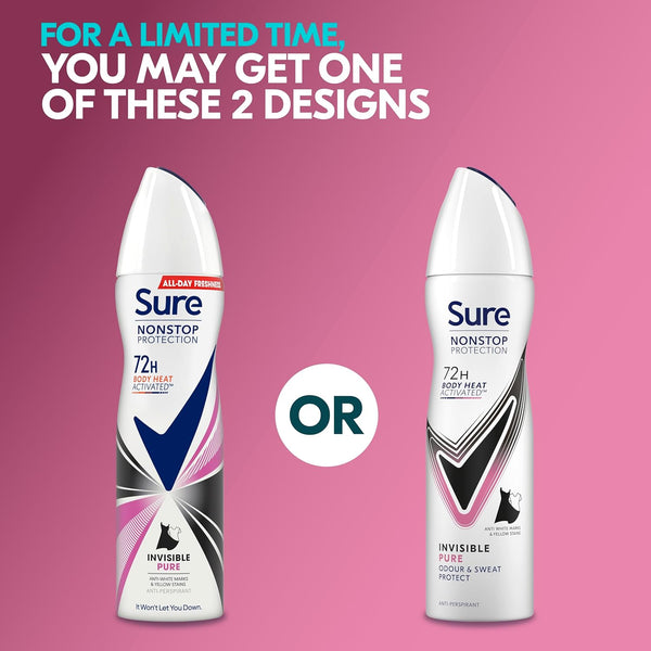 SURE UNBEATABLE 72H INVISIBLE PURE ANTI-PERSPIRANT