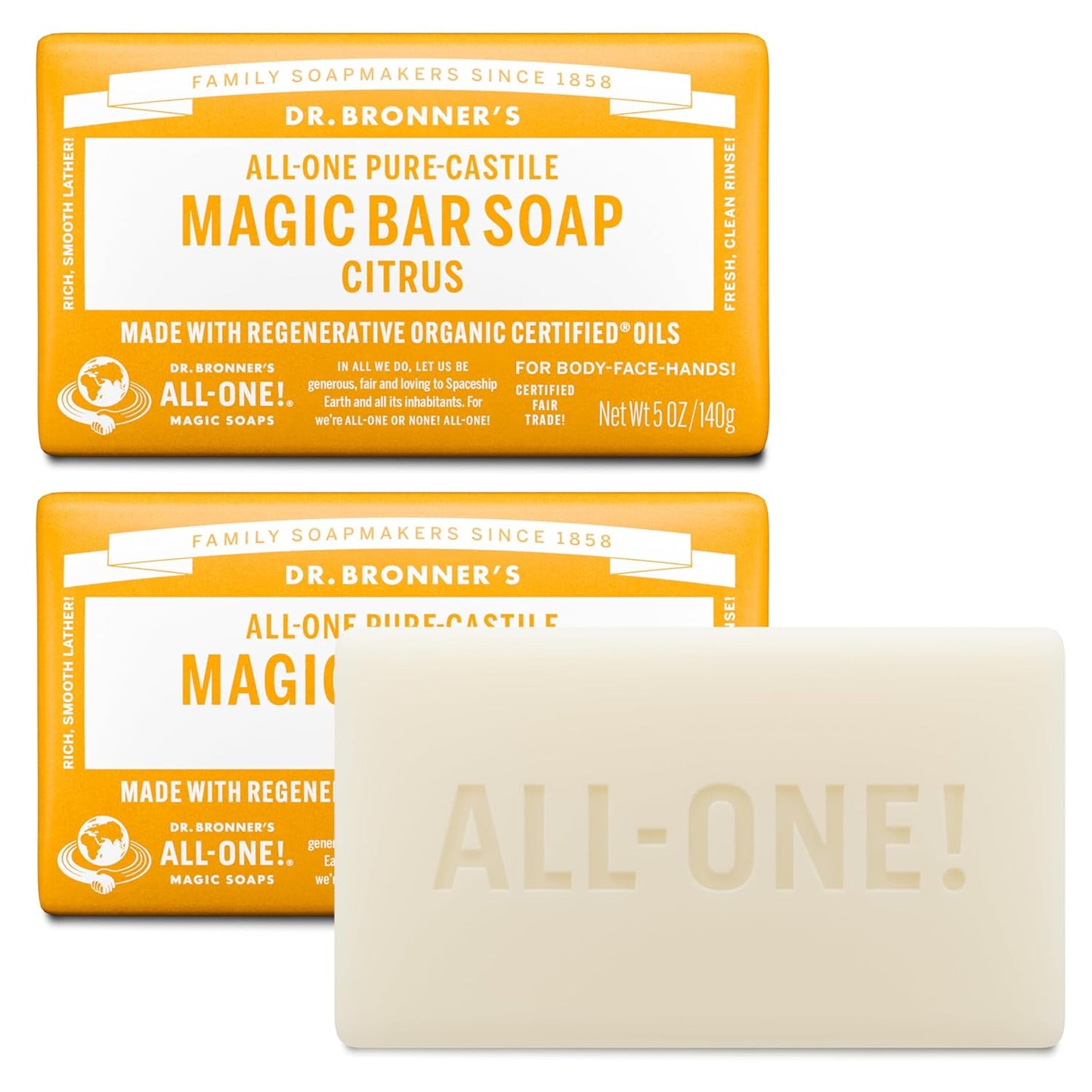DR BRONNER'S - ALL ONE PURE CASTILE BAR SOAP