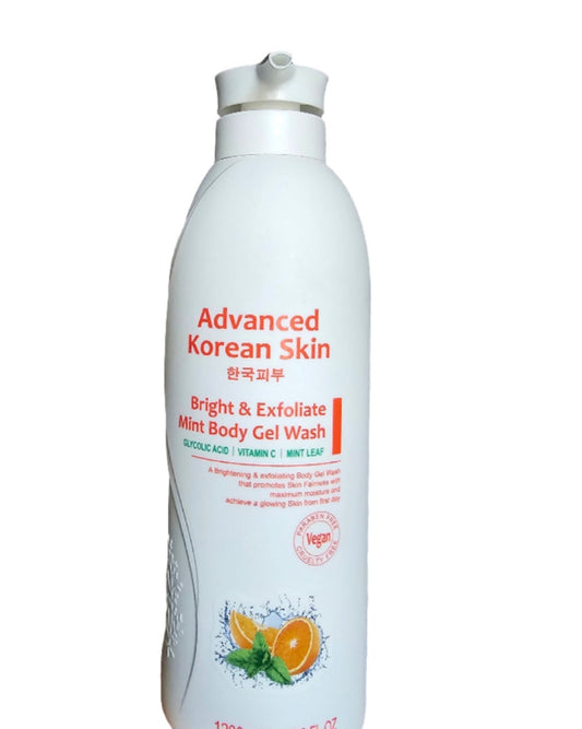 ADVANCED KOREAN SKIN - BRIGHT AND EXFOLIATE MINT BODY GEL WASH