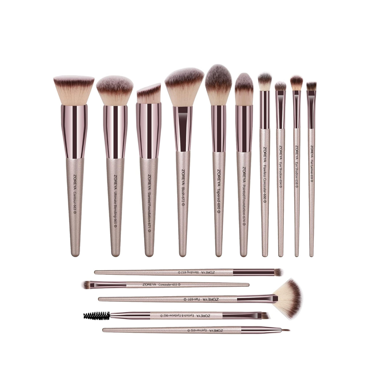 ZOREYA 15PCS MAKEUP BRUSH