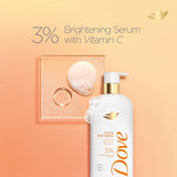 DOVE EXFOLIATE BODY WASH - GLOW RECHARGE WITH 3% VITAMIN C BRIGHTENING SERUM