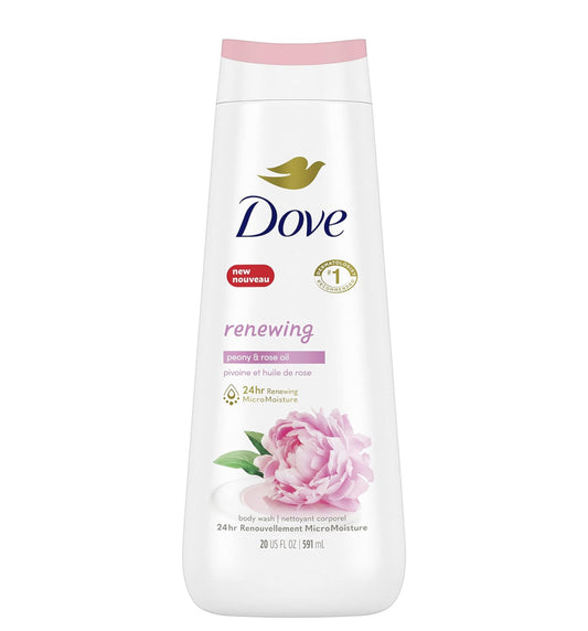 DOVE BODY WASH - RENEWING PEONY & ROSE OIL