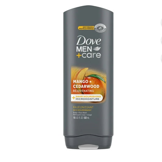 DOVE MEN + CARE BODY WASH - REJUVENATING MANGO + CEDARWOOD