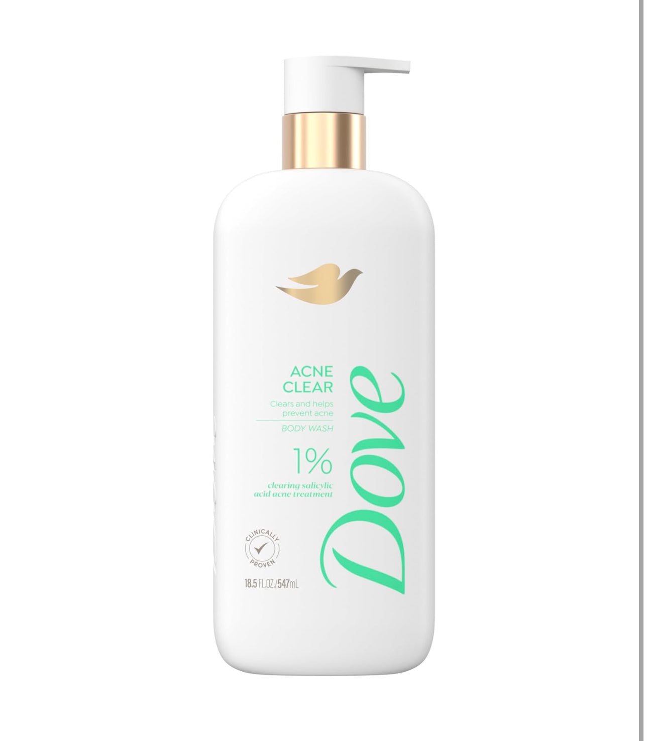 DOVE ACNE CLEAR BODY WASH - WITH 1% SALICYLIC ACID ACNE TREATMENT