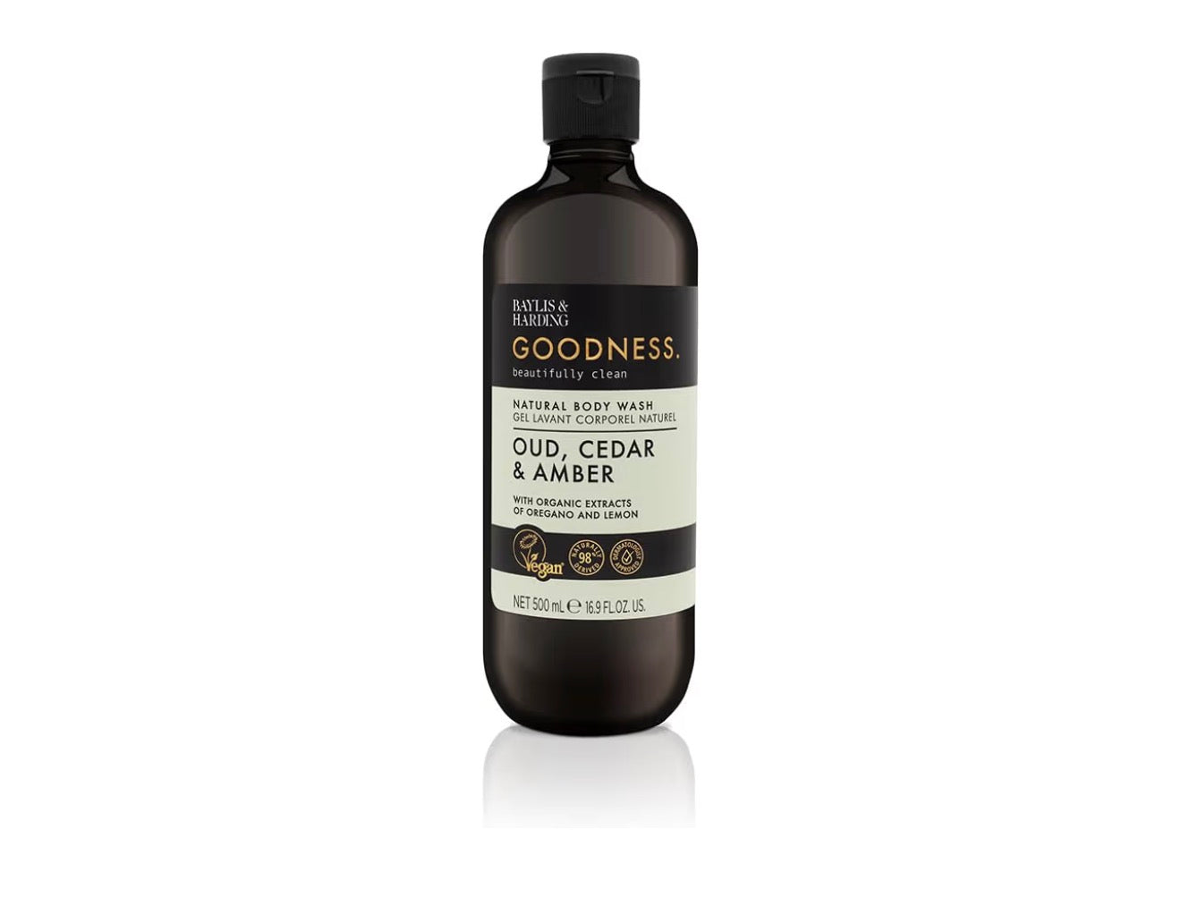 BAYLIS & HARDING GOODNESS BODY WASH - OUD, CEDAR & AMBER