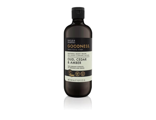 BAYLIS & HARDING GOODNESS BODY WASH - OUD, CEDAR & AMBER