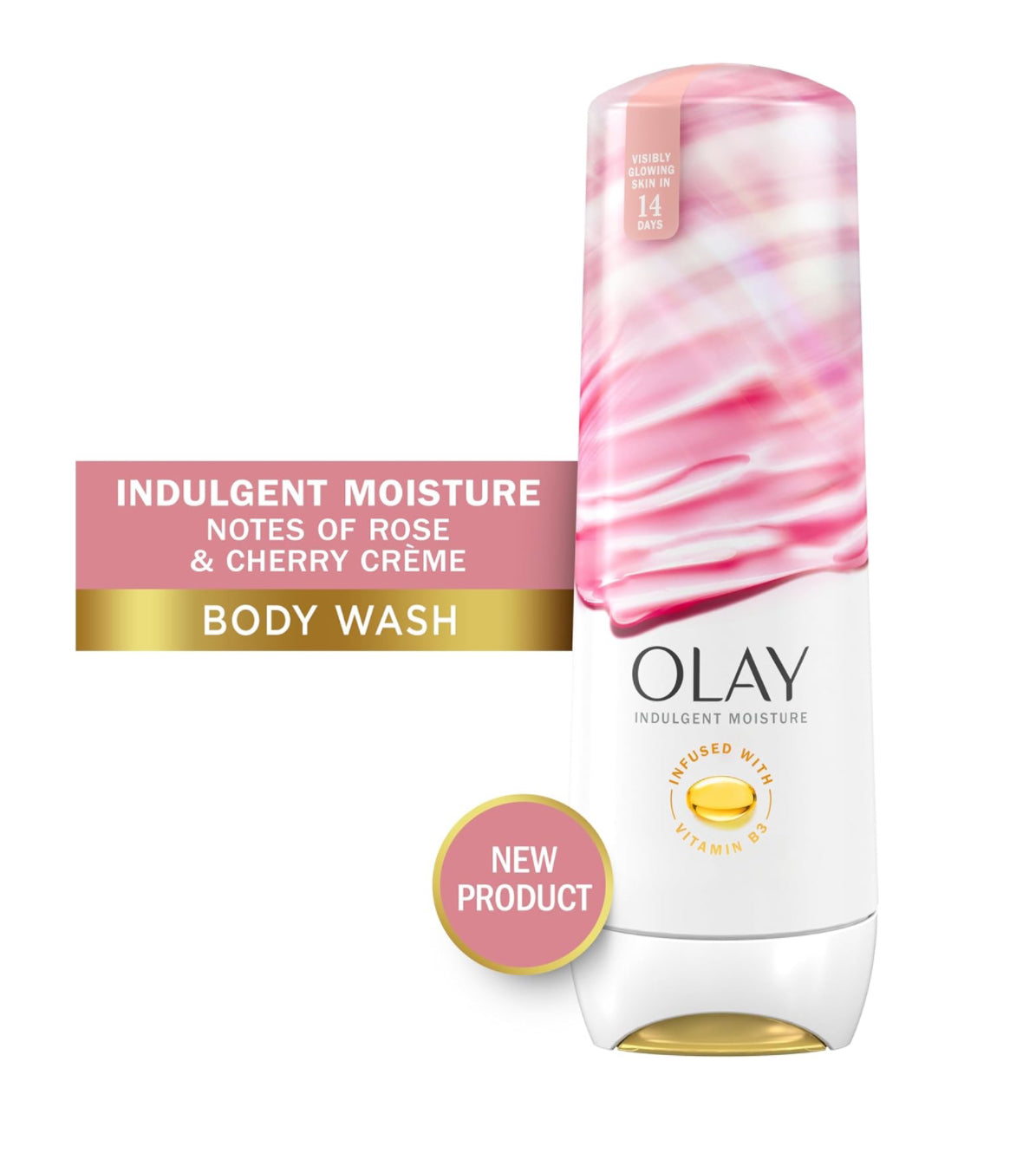 OLAY INDULGENT MOISTURE BODY WASH - NOTES OF ROSE & CHERRY CRÈME