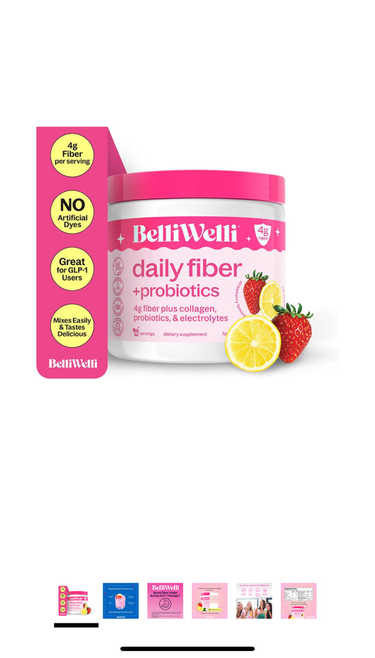BELLI WELLI DAILY FIBER + PROBIOTIC - STRAWBERRY LEMONADE