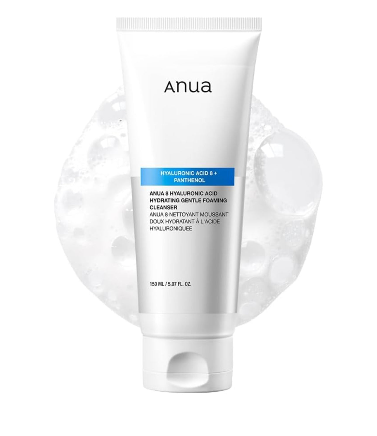 ANUA HYDRATING GENTLE FOAMIN CLEANSER WITH HYALURONIC ACID, ZINC, PANTHENOL, GLYCERIN