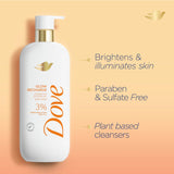 DOVE EXFOLIATE BODY WASH - GLOW RECHARGE WITH 3% VITAMIN C BRIGHTENING SERUM