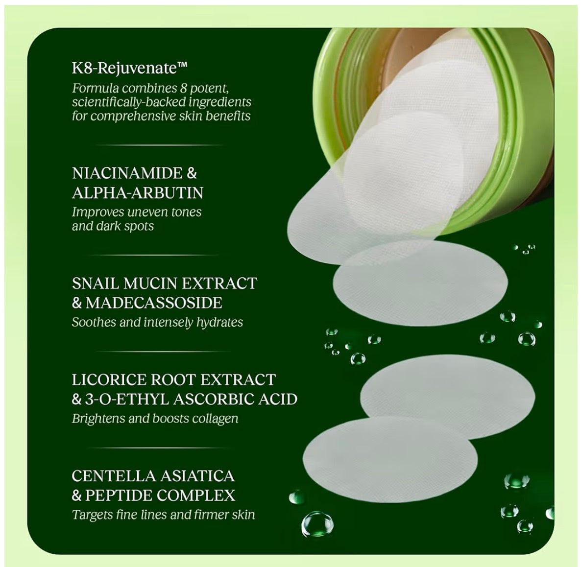JiYu TONING POLISH PAD - FOR DARK SPOTS, DULL SKIN & WRINKLES | 100cts