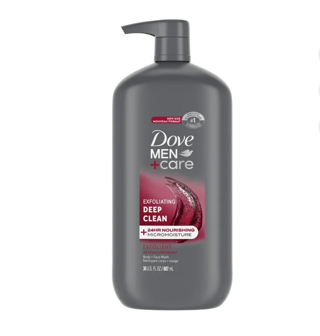 DOVE MEN + CARE FACE & BODY WASH - EXFOLIATING DEEP CLEAN