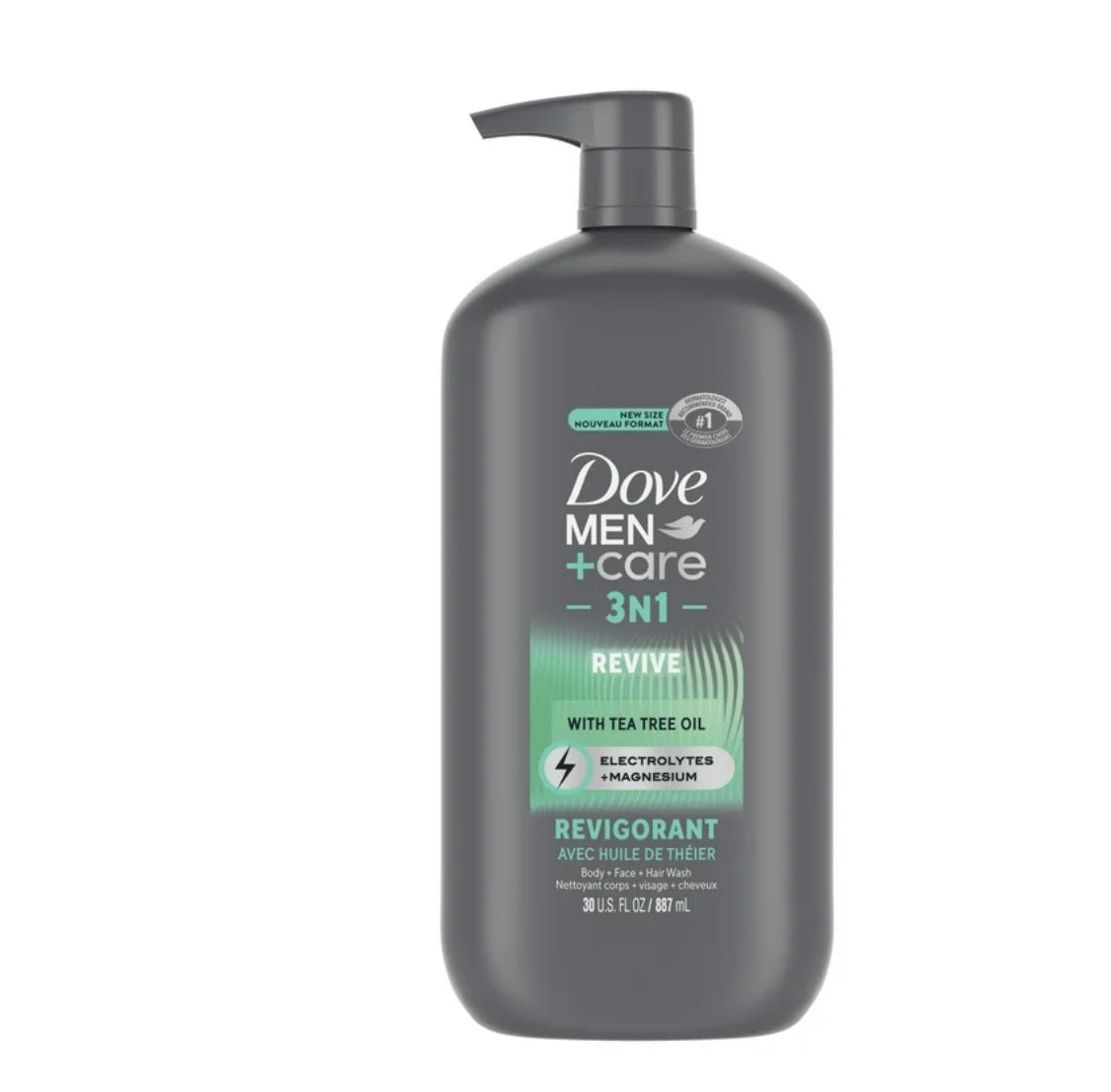 DOVE MEN + CARE FACE & BODY WASH - REVIVE WITH TEA TREE OIL, ELECTROLYTES + MAGNESIUM