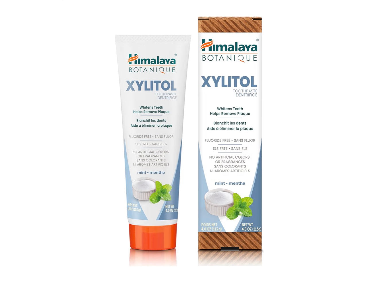 HIMALAYAN BOTANIQUE XYLITOL TOOTHPASTE- MINT FLAVOUR | FLORIDE FREE - WHITEN TEETH, FIGHTS PLAQUE