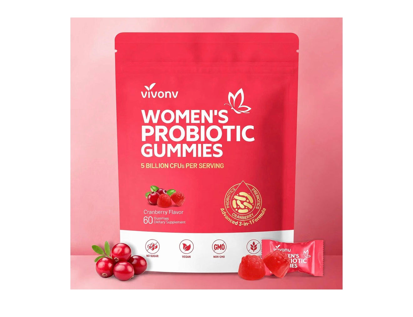 VIVONU WOMEN’S PROBIOTIC GUMMIES - 60 GUMMIES