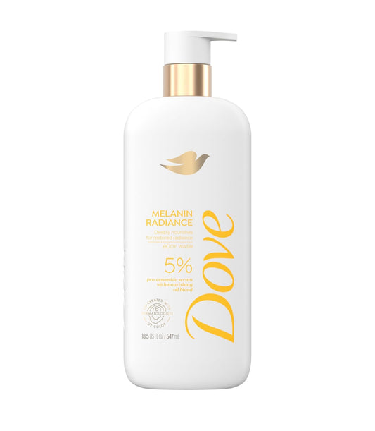 DOVE MELANIN RADIANCE BODY WASH - 5% PRO-CERAMIDE SERUM WITH NOURISHING OIL BLEND