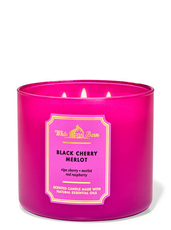 WHITE BARN 3-WICK CANDLE 'BLACK CHERRY MERLOT'