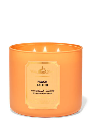 WHITE BARN 3-WICK CANDLE 'PEACH BELLINI'