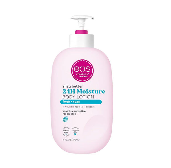 EOS SHEA BUTTER 24HR MOISTURE BODY LOTION 'FRESH  + COZY