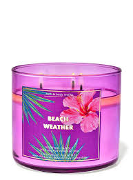 BATH AND BODY WORKS - BEACH WEATHER SCENTED CANDLE