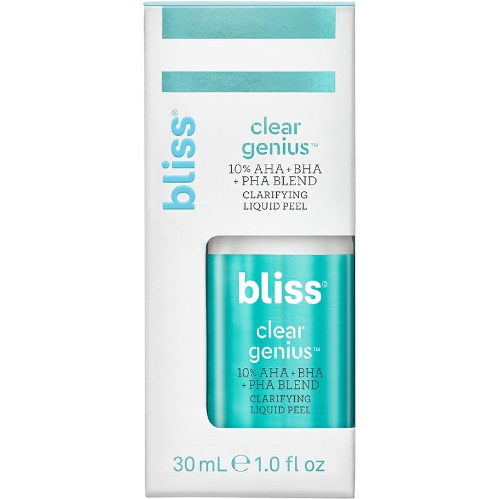BLISS CLEAR GENIUS 10% AHA+BHA+PHA BLEND CLARIFYING LIQUID PEEL