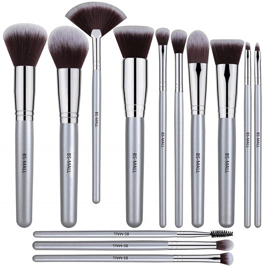 BS MALL 14 PCS BRUSH SET  - SYNTHETIC SILVER