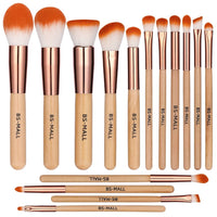 BS MALL MAKEUP BRUSH SET 15PCS WOODEN EYE SHADOW LIP FOUNDATION BRUSH SET