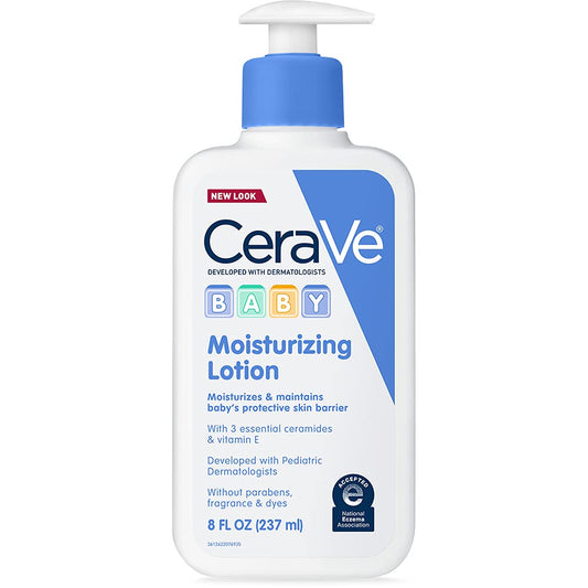 CERAVE BABY LOTION | GENTLE BABY SKINCARE WITH CERAMIDES, NIACINAMIDE AND VITAMIN E | FRAGRANCE FREE