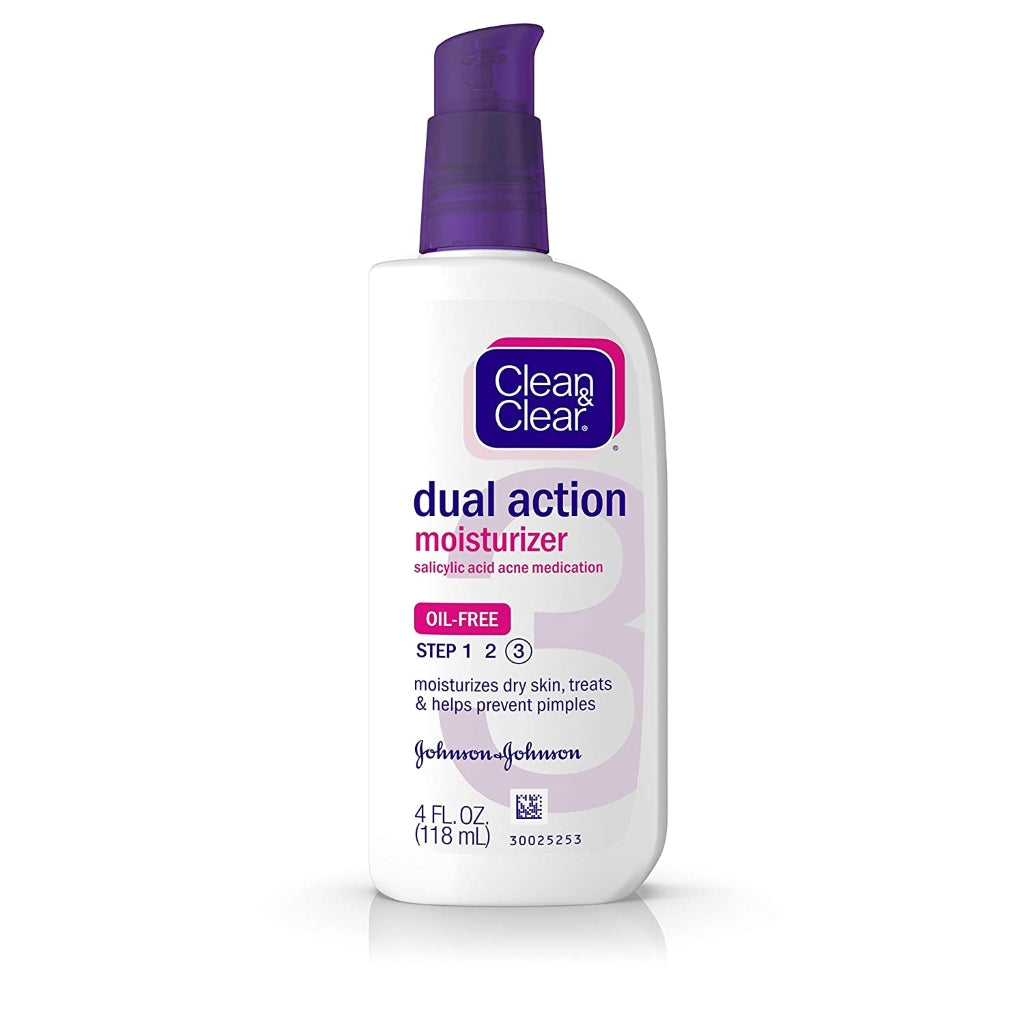 CLEAN AND CLEAR DUAL ACTION MOISTURIZER WITH SALICYLIC AND ACNE MEDICATION