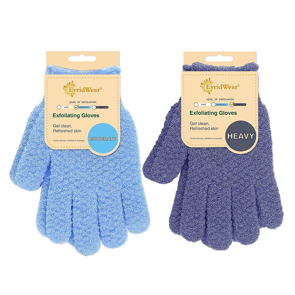 EVRID WEAR DUAL TEXTURE EXFOLIATING BATH GLOVES