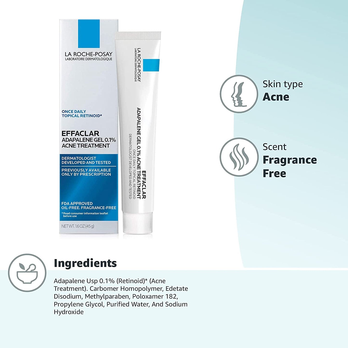 LA ROCHE-POSAY EFFACLAR ADAPALENE GEL 0.1% ACNE TREATMENT