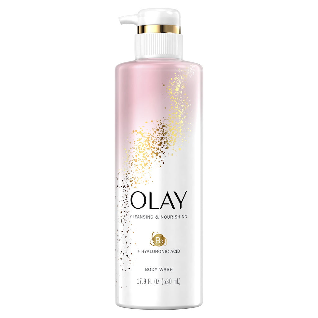 OLAY BODY WASH WITH HYALURONIC & B3, CLEANSING AND NOURISHING