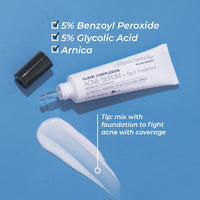 URBAN SKIN RX CLEAR COMPLEXION ACNE SERUM + SPOT TREATMENT WITH 5% BENZOYL PEROXIDE AND 5% GLYCOLIC ACID